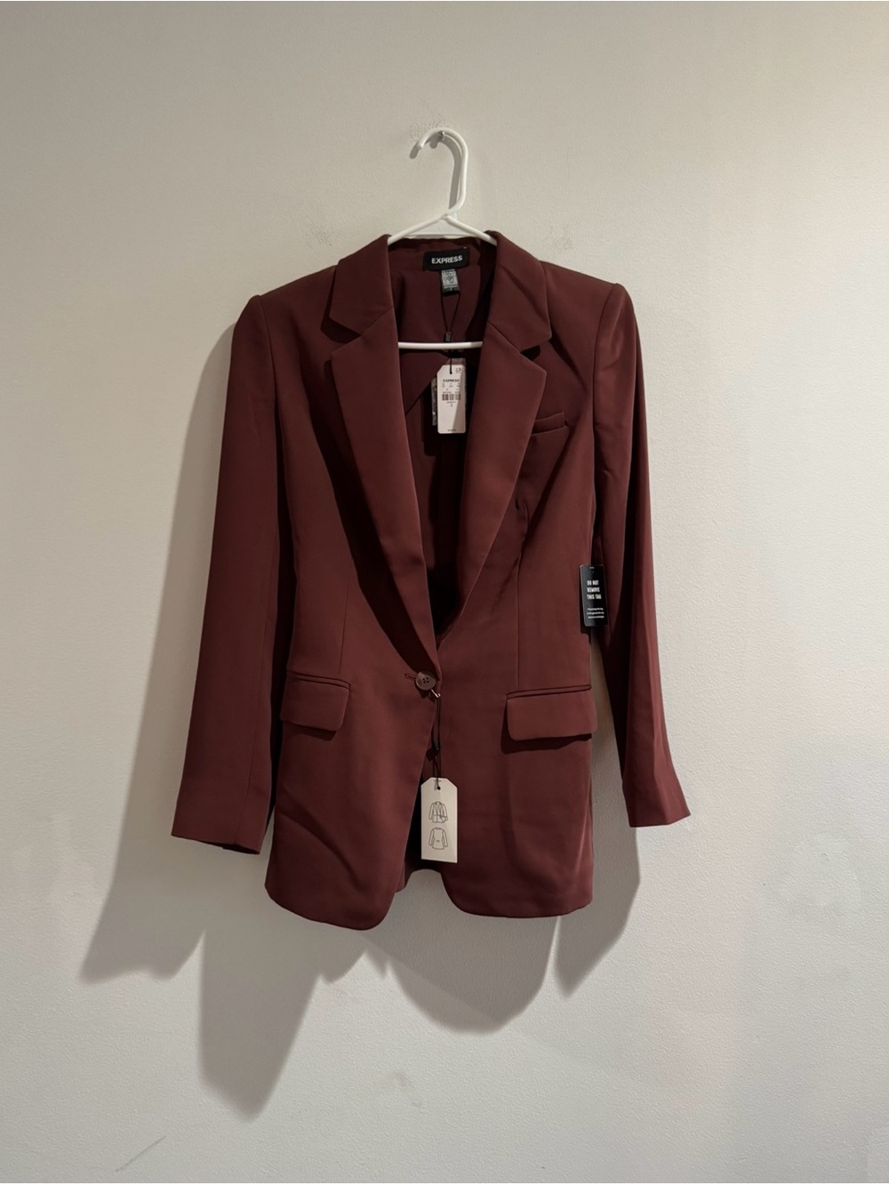 Express Chocolate Brown Blazer NWT 🤎 Tailored Cinch Back Small - Picture 5 of 8